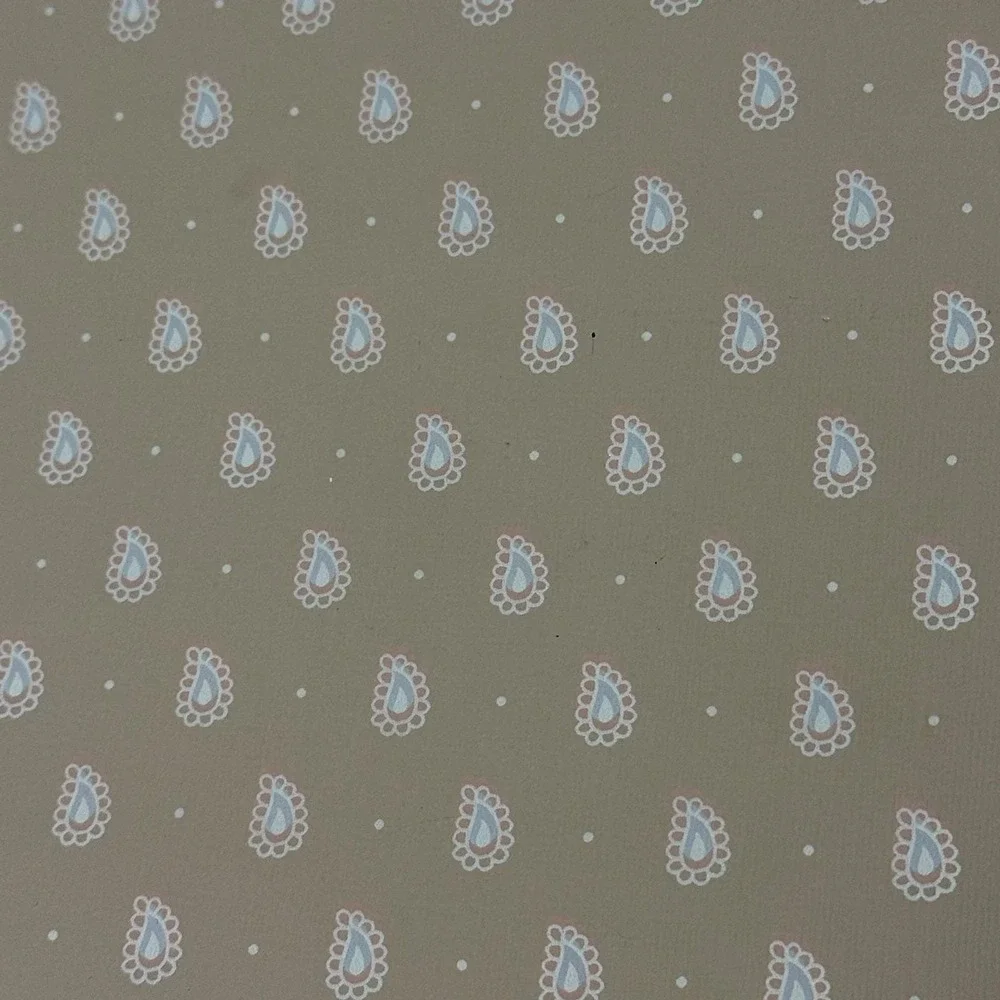 Vintage Beige Paisley Wallpaper Roll Small Print Cottage Farmhouse USA